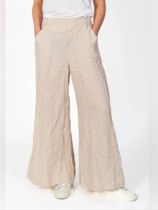 CP Shades Pants - CP Shades Wendy Wide Leg Pant Cream 100% Cotton Size Large